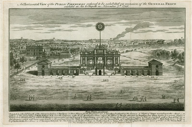 Tempel til ære for freden i Aix la Chapelle 1749 av English School
