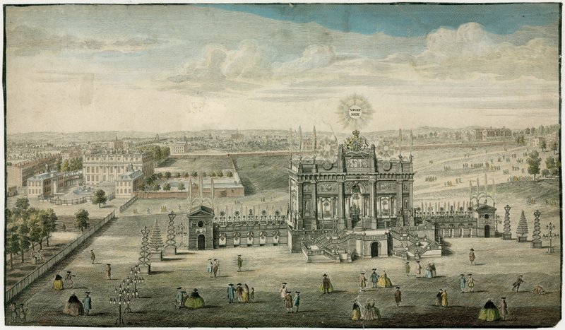 Tempel til ære for freden i Aix la Chapelle 1749 av English School