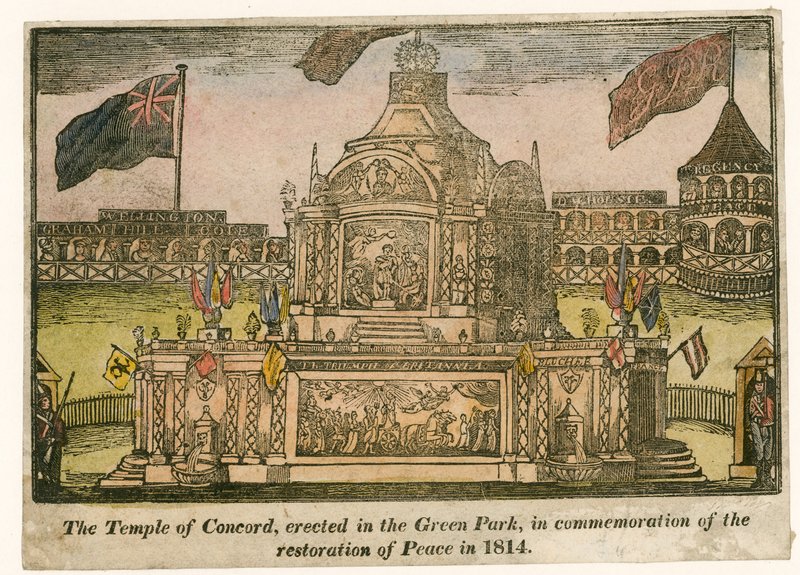 Temple of Concord, reist for freden i 1814 av English School