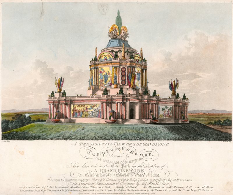 Temple of Concord reist for freden i 1814 av English School