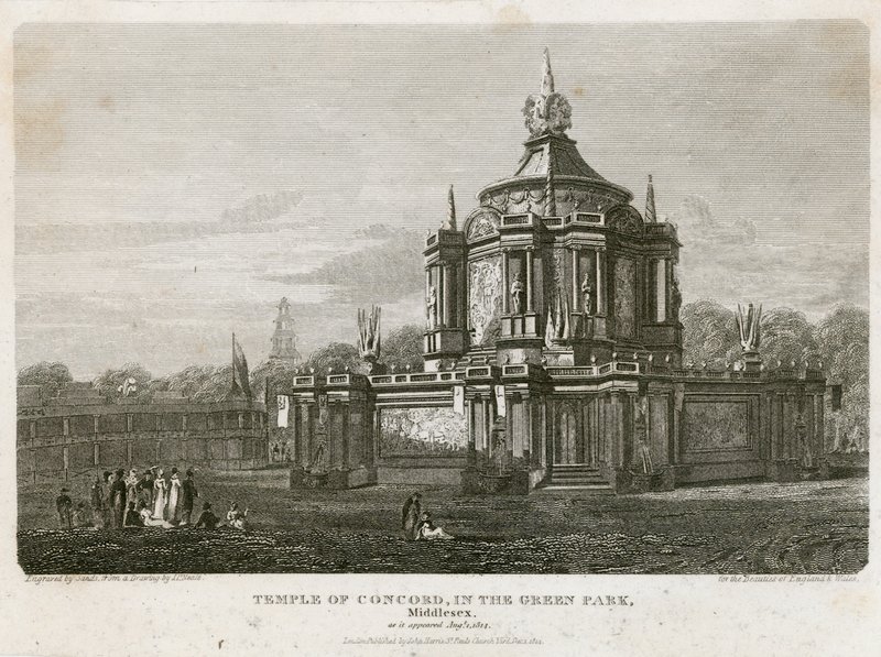 Temple of Concord reist for freden i 1814 av English School