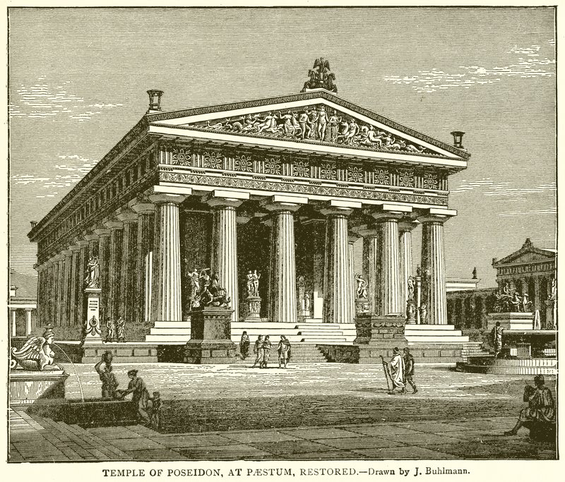 Poseidons tempel, i Paestum, restaurert av English School