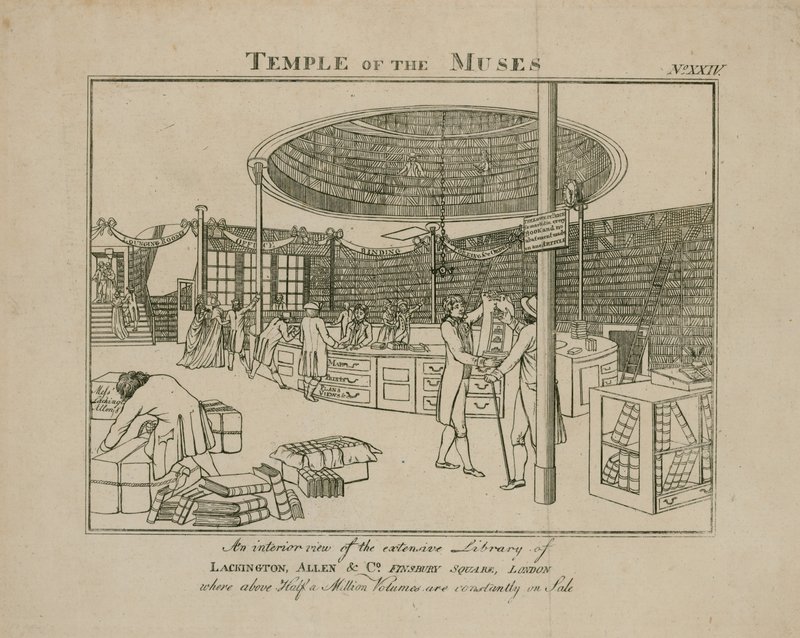 Temple of the Muses, Lackington Allen & Co, Finsbury Square av English School