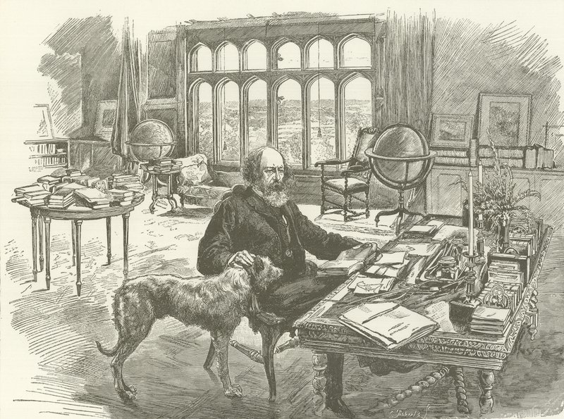 Tennyson i biblioteket hans av English School