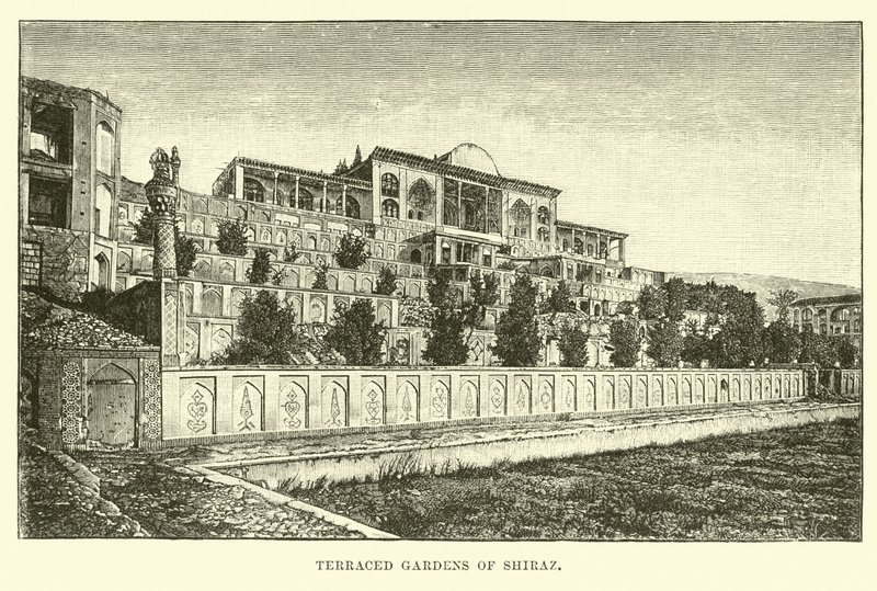 Terraced Gardens of Shiraz av English School