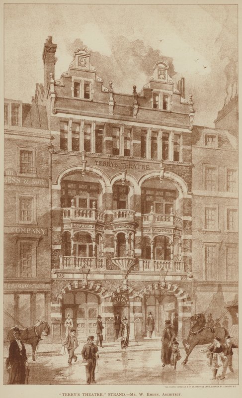 "Terry's Theatre," Strand (gravering) av English School