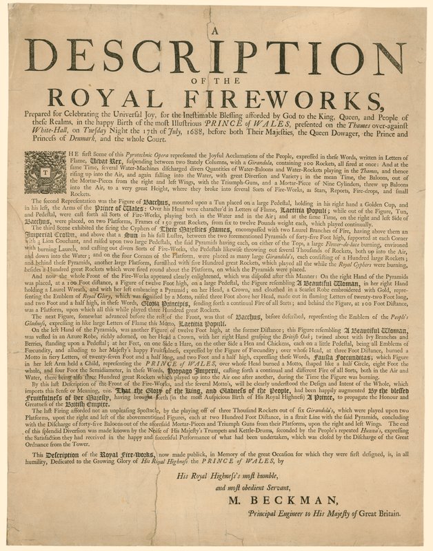 Thanksgiving for fødselen til James Edward, the Old Pretender, født 10. juni 1688 av English School