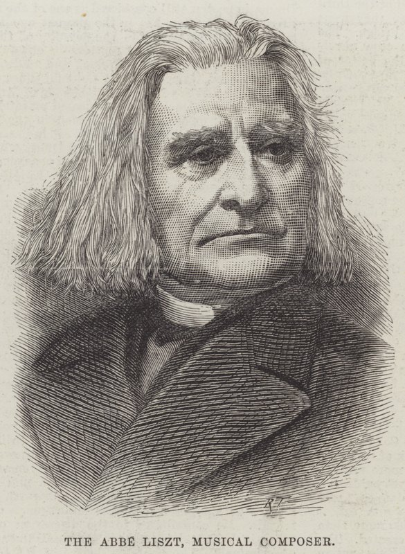 The Abbe Liszt, musikalsk komponist (gravering) av English School