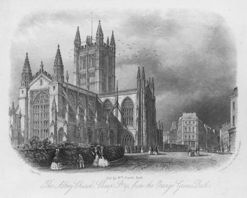Abbey Church, Cheap Street etc, fra Orange Grove, Bath av English School