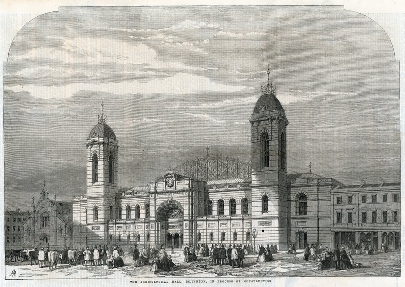 Agricultural Hall i Islington er i ferd med å bygge av English School