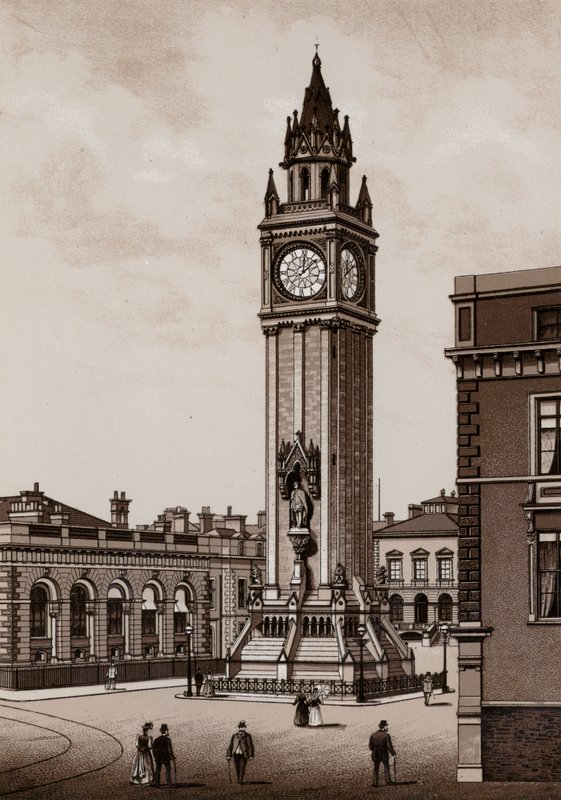 Albert Memorial, Belfast (litho) av English School