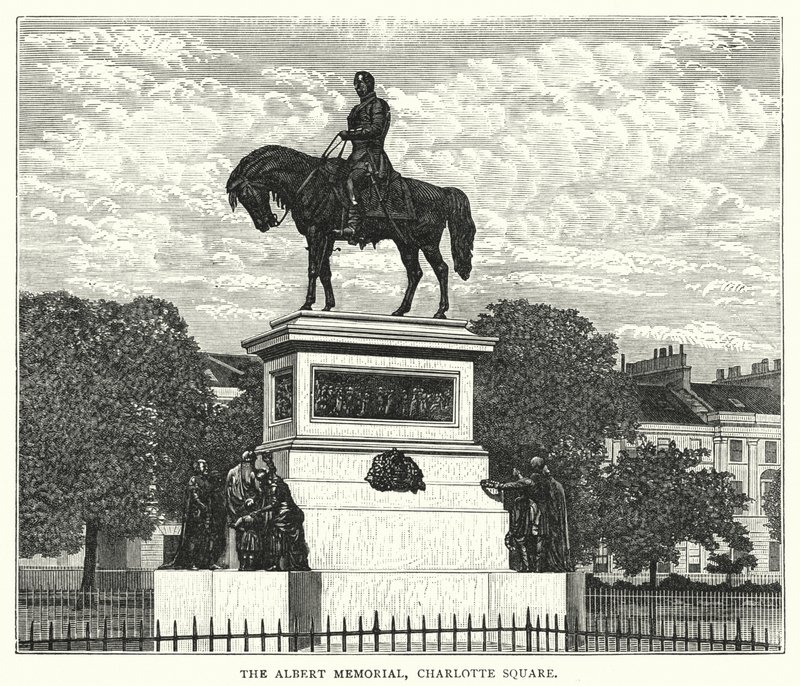 Albert Memorial, Charlotte Square (gravering) av English School