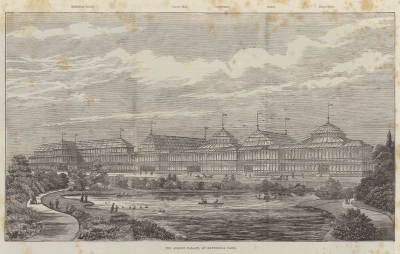 Albert Palace, ved Battersea Park (gravering) av English School