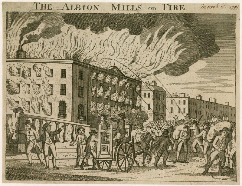 Albion Mills i brann av English School