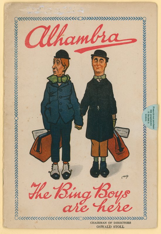 Alhambra, Leicester Square, London, program for The Bing Boys av English School
