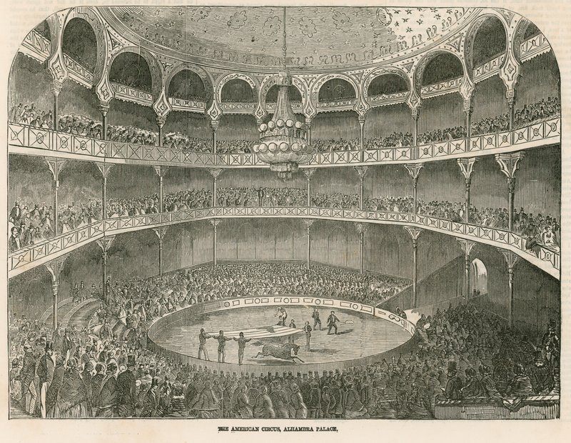 The American Circus på Alhambra Palace (Alhambra Theatre), Leicester Square, London av English School