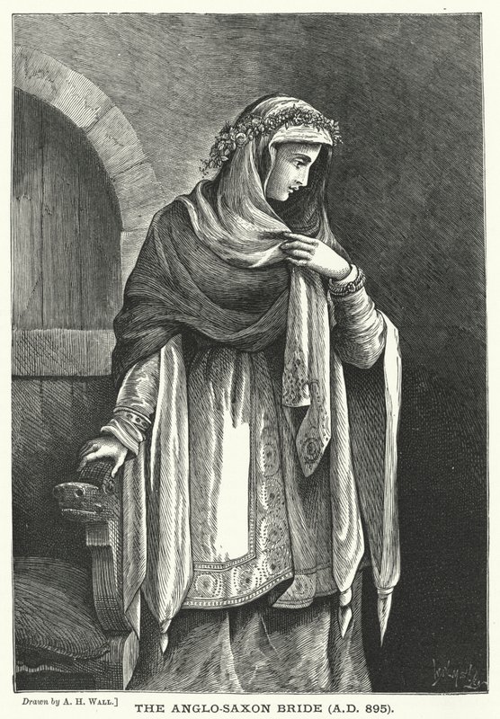 The Anglo-Saxon Bride, AD 895 (gravering) av English School