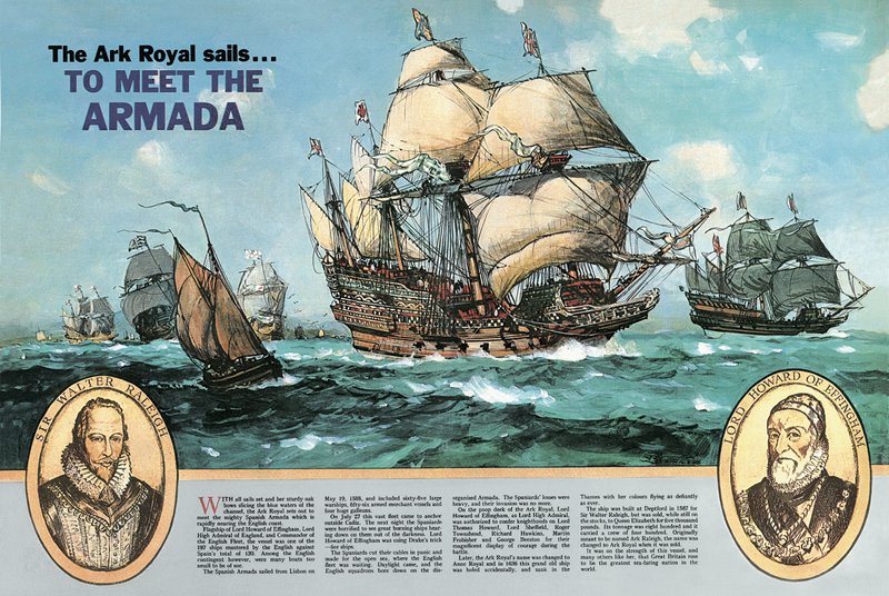 Ark Royal seiler for å møte armadaen av English School