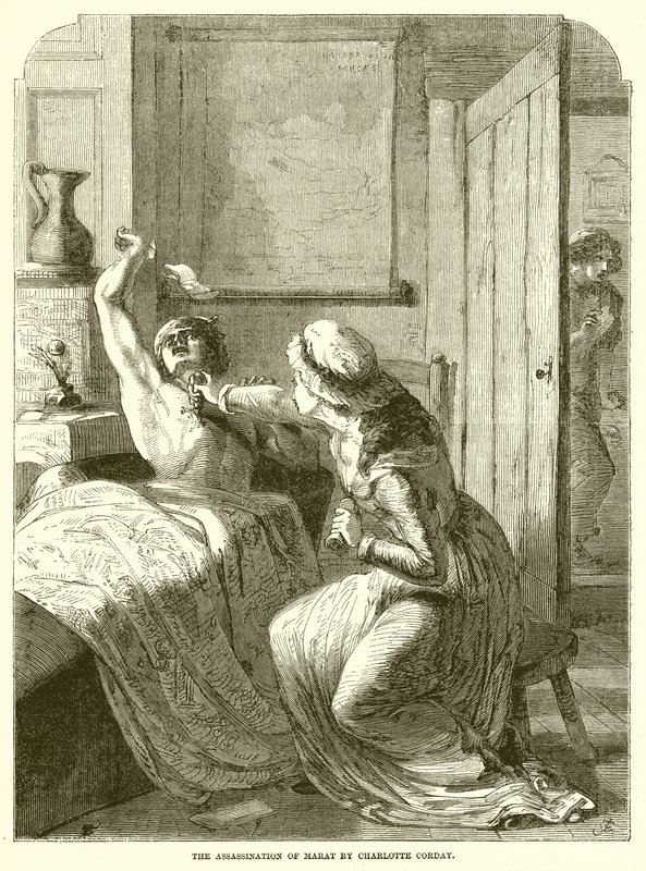 Mordet på Marat av Charlotte Corday av English School