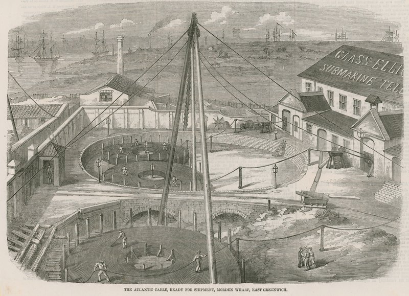 Atlantic Cable, klar for sending, Moden Wharf, East Greenwich av English School