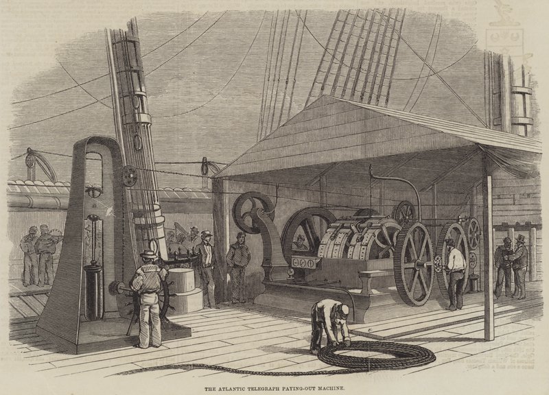 The Atlantic Telegraph Paying-out Machine (gravering) av English School