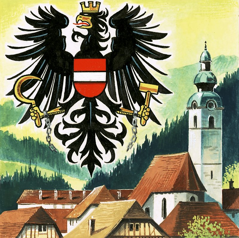 Den østerrikske ørnen, emblem for Østerrike av English School