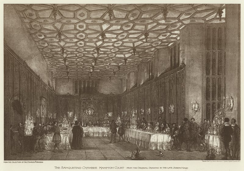Bankettkammeret, Hampton Court (litho) av English School