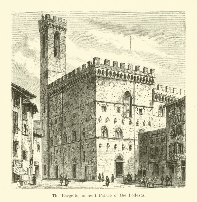 Bargello, det gamle Podesta-palasset (gravering) av English School