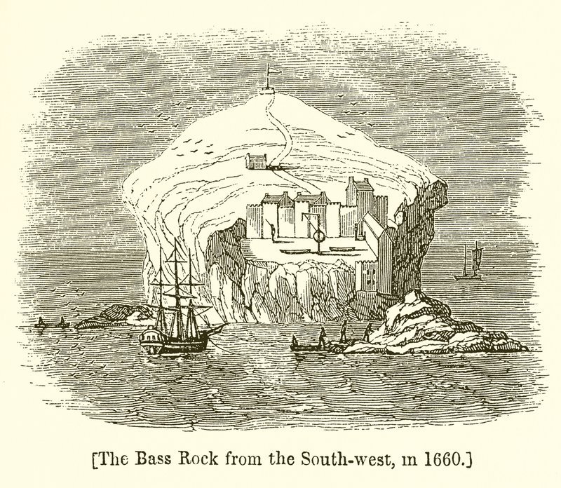 Bass Rock fra sørvest, i 1660 av English School
