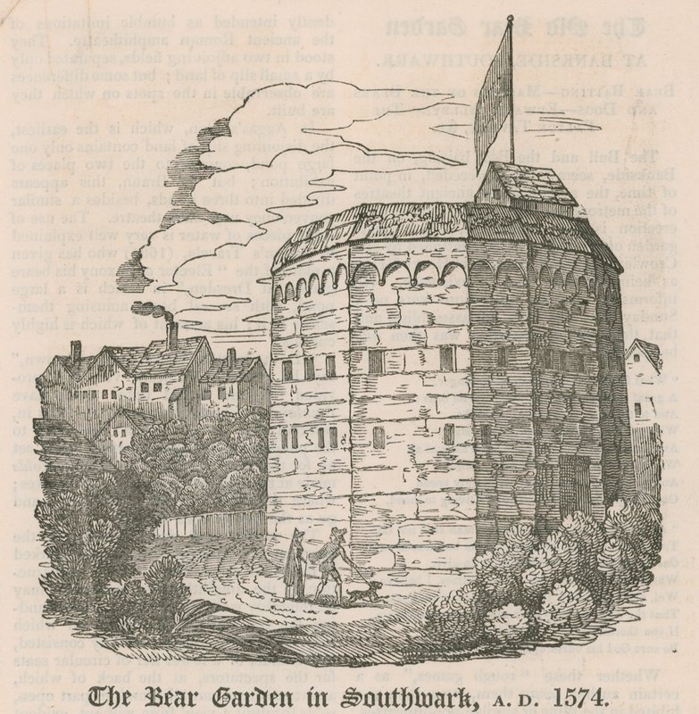 The Bear Garden i Southwark, London, 1574 e.Kr av English School
