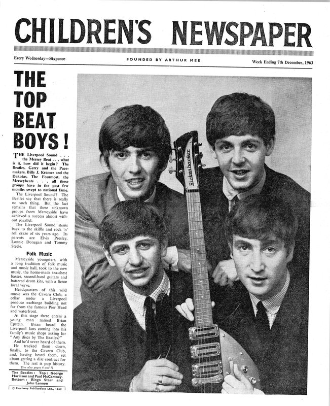 The Beatles, forsiden av The Childrens Newspaper, desember 1963 (avis) av English School