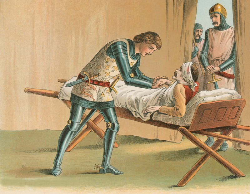 The Black Prince og Lord James Audley av English School