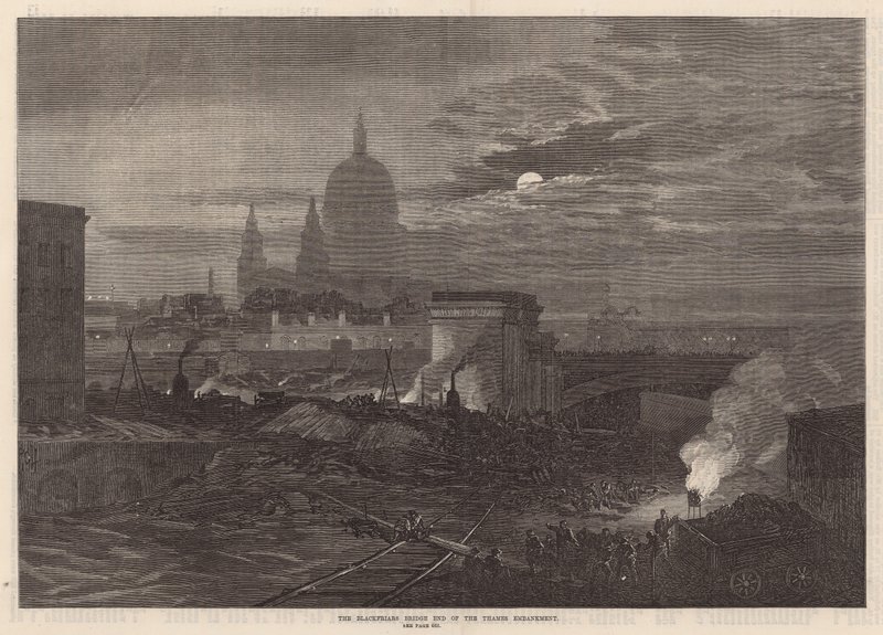 Blackfriars Bridge-enden av Thames Embankment av English School