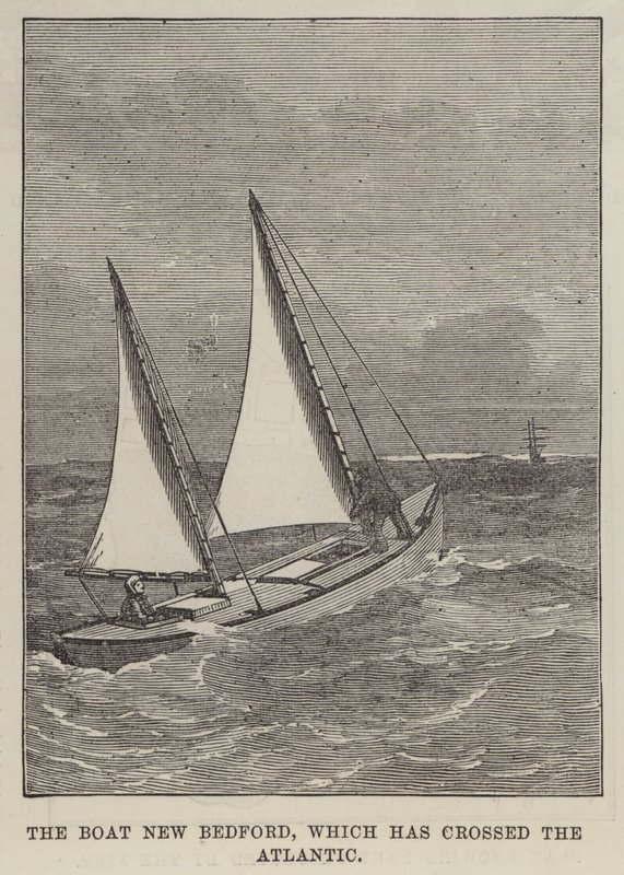 The Boat New Bedford, som har krysset Atlanterhavet (gravering) av English School