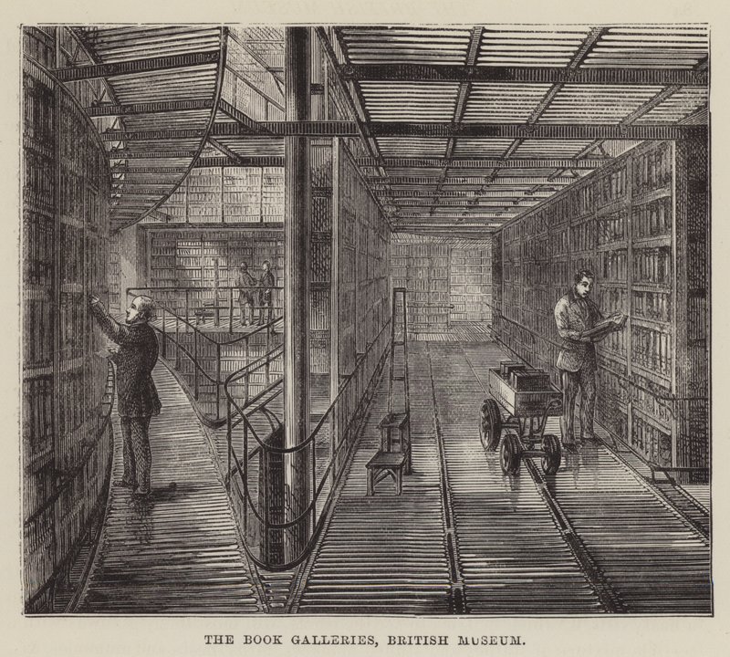 The Book Galleries, British Museum (gravering) av English School
