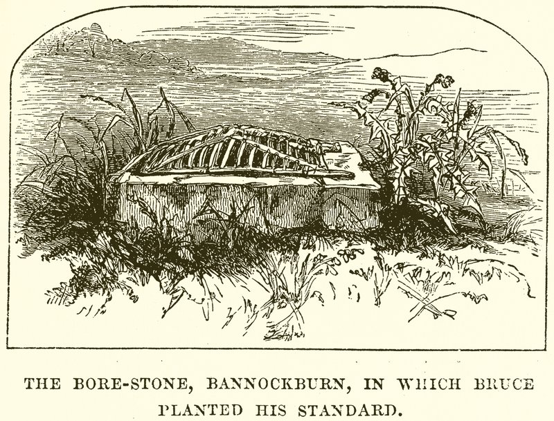 Bore-Stone, Bannockburn, der Bruce plantet sin standard av English School
