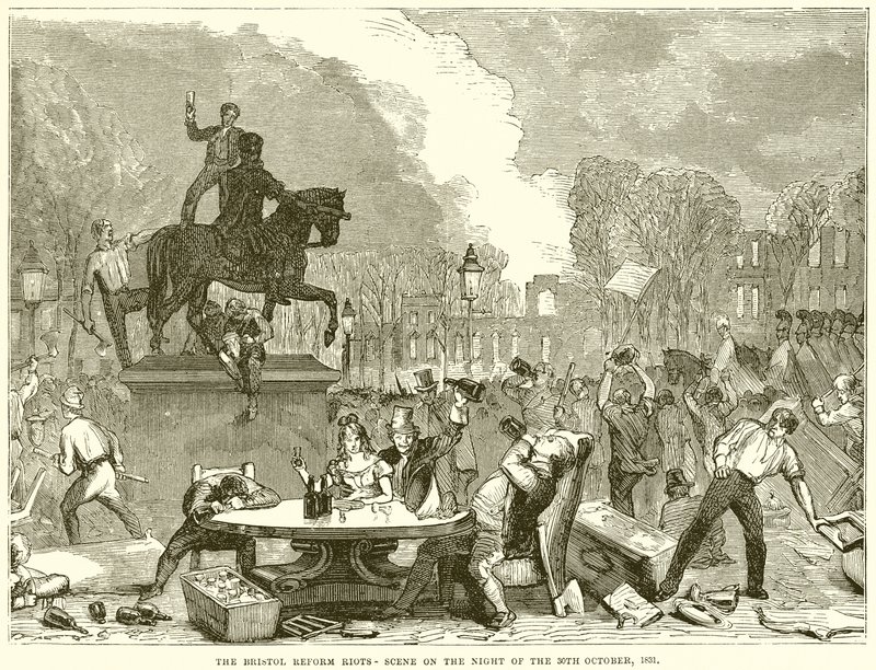 Bristol Reform Riots-scene natten til 30. oktober 1831 av English School