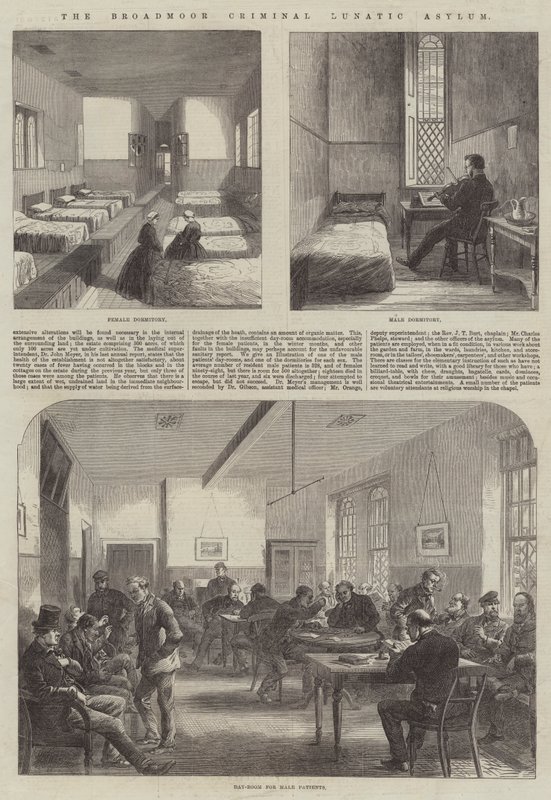 The Broadmoor Criminal Lunatic Asylum (gravering) av English School