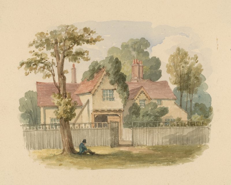 The Cake House, Hyde Park, London (wc på papir) av English School