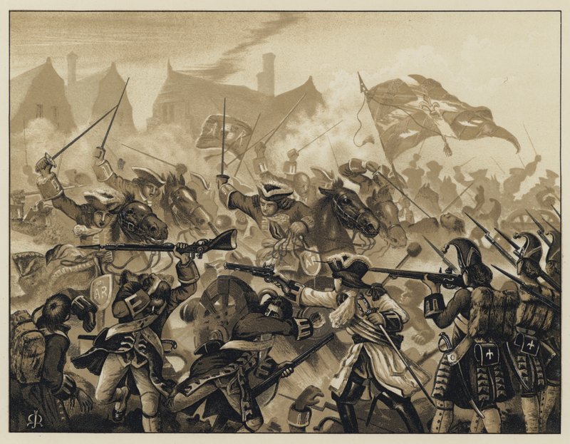 The Caribiners ved Ramilies, 23. mai 1706 av English School