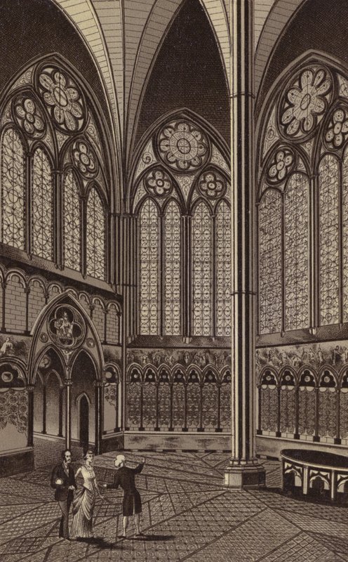 Kapittelhuset, Salisbury Cathedral (litho) av English School