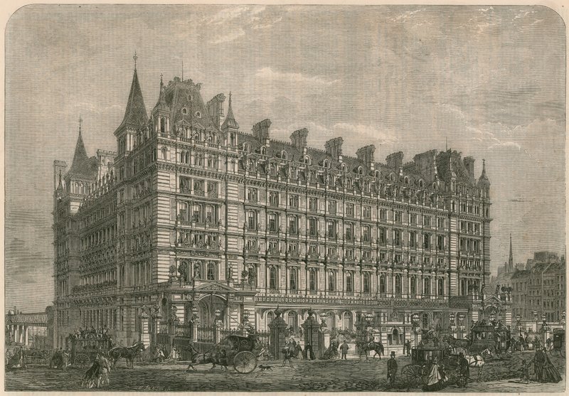 Charing-Cross jernbanestasjon og hotell av English School