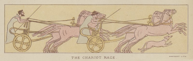 The Chariot Race (farge litho) av English School