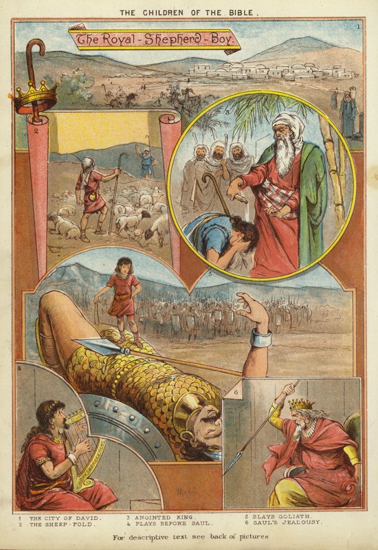 The Children of the Bible: The Royal Shepherd Boy (chromolitho) av English School