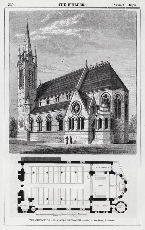 The Church of All Saints, Plymouth (gravering) av English School