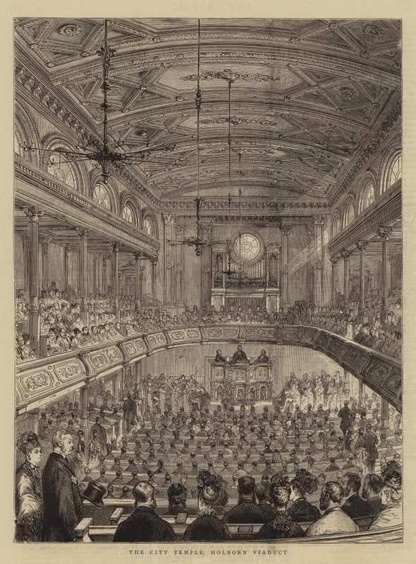 Bytempelet, Holborn Viaduct (gravering) av English School