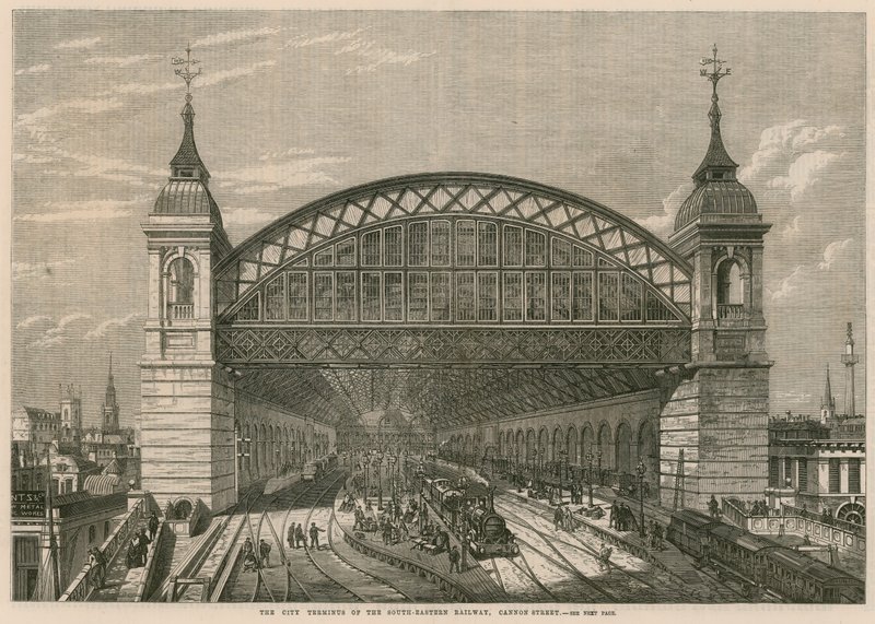 Byterminalen til South-Eastern Railway, Cannon Street, London av English School