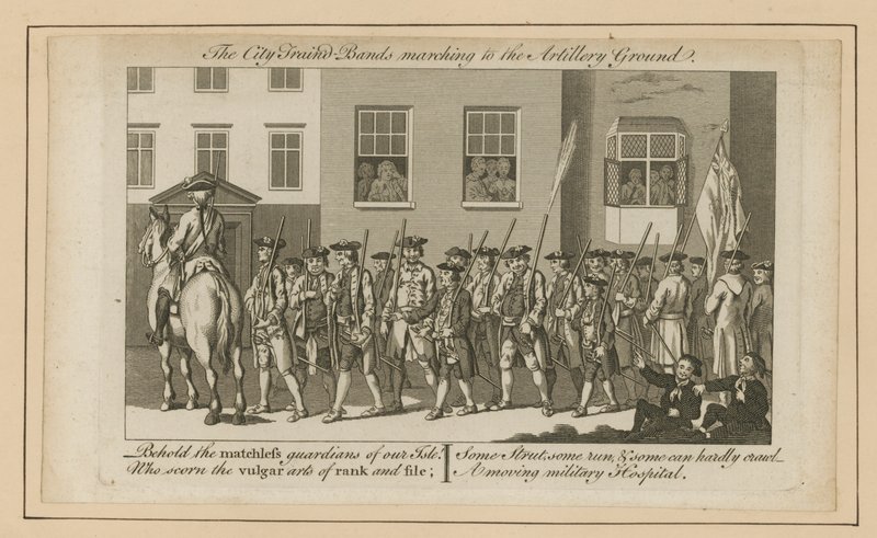 The City Trained Bands marsjerer til Artillery Ground av English School