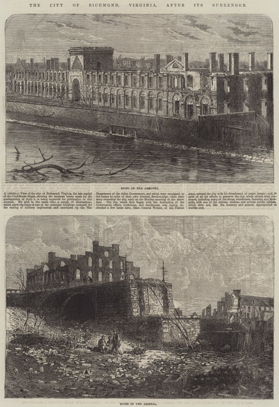 Byen Richmond, Virginia, etter dens overgivelse (gravering) av English School
