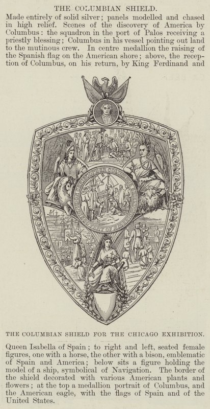 The Columbian Shield for Chicago Exhibition (gravering) av English School
